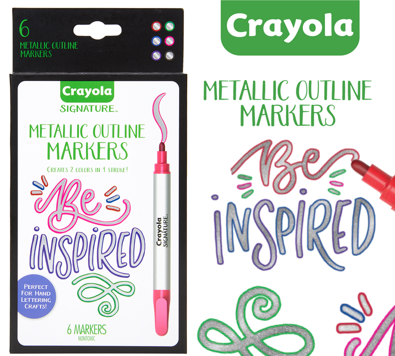 Signature Metallic Outline Paint Markers, 6 Count